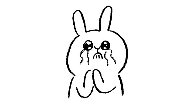 感動するウサギ